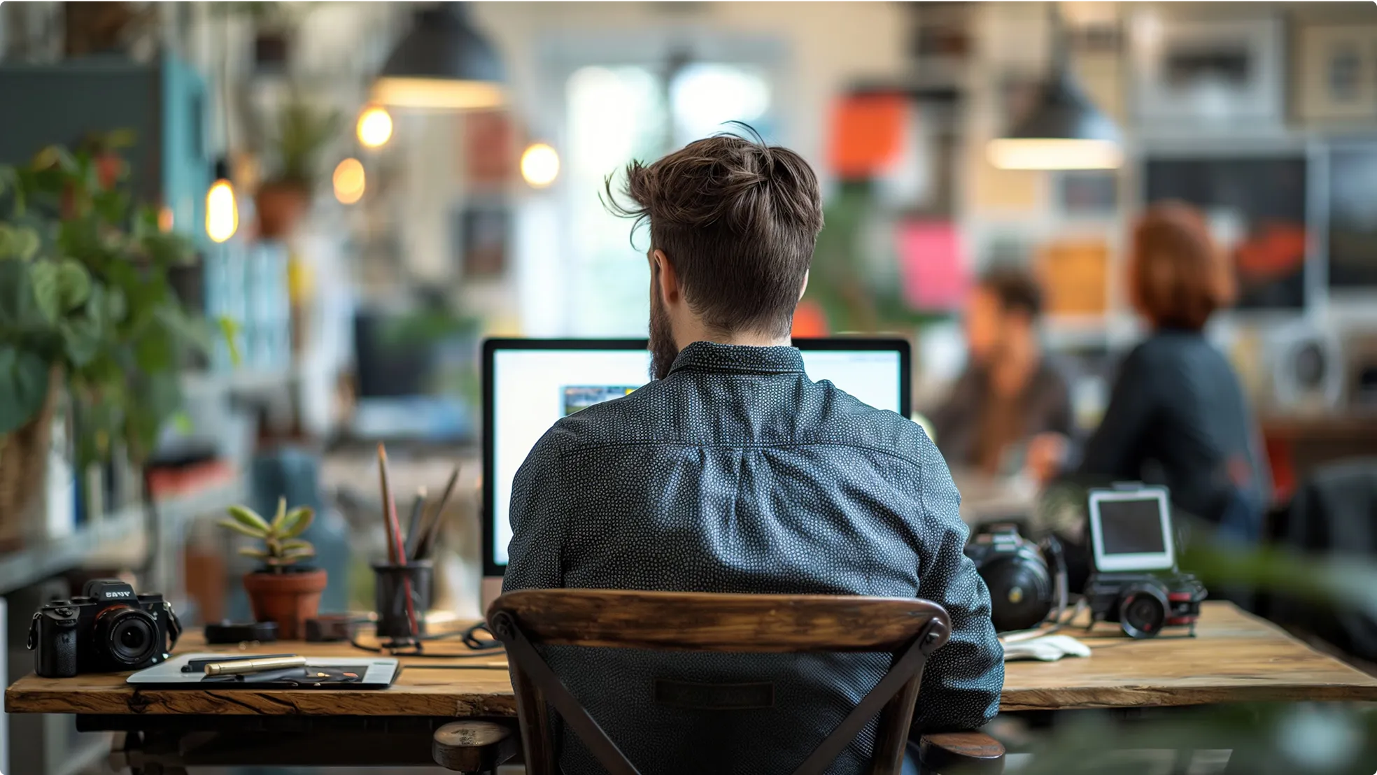 man sitting at computer ready to edit images pixel perfect